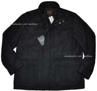 New COLE HAAN Mens Wool Blend WINTER COAT Topper Jacket BLACK New Size 
