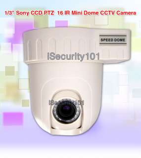 PTZ Dome 3x Zoom IR Night Vision Sony 1/3 CCD 5 15mm Lens 360 