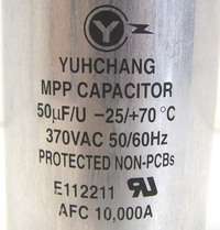 YUHCHANG MPP Capacitors 50 uF, 370 VAC  