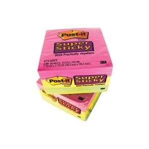 286912 Part# 286912 3M Super Sticky Post it Notes 4x4 Assorted 6/Pk 