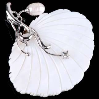 WHITE MOTHER OF PEARL SHELL CARVED BEAD PENDANT 1PC  