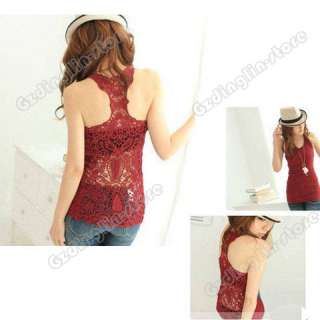   Sexy Shirt Top Hollow out Vest Camisole Pierced Lace #015  