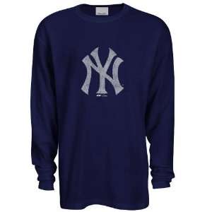  Reebok New York Yankees Navy Blue Faded Logo Long Sleeve 