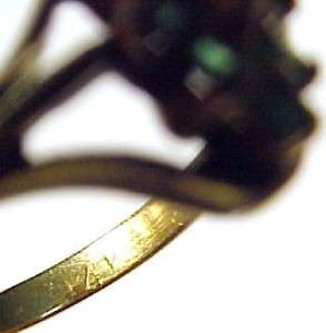 Emerald and Diamond Accented 14K Solid Yellow Gold Ladies Ring ~ In 