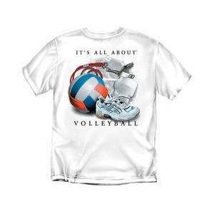  Its All About Volleyball T Shirt (White) Sports 