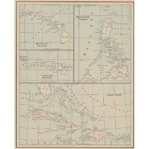  Cram 1899 Antique Map of U.S. Owned Islands Office 