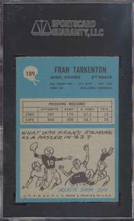 1964 Philadelphia #109 Fran Tarkenton SGC 92 pop 14  