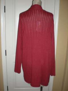 NWT Eileen Fisher Cascading Cardigan Sweater Garnet M $208  