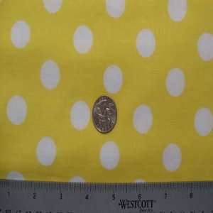  Cotton Fabric Large Poka Dots Yellow