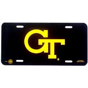  Georgia Tech Yellow Jackets Black Plastic License Plate W 