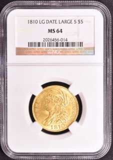 1810 CAPPED BUST $5 NGC MS 64  