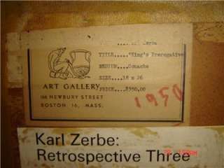 ORIGINAL Karl Zerbe GERMAN AMERICAN Gouache Painting  