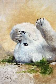 Knut German Baby Polar Bear Art Painting PRINT Lacey  