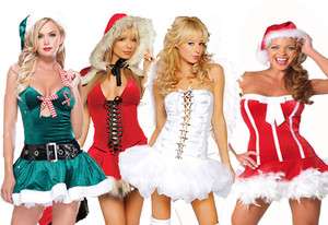   Santa helper elf polar bear womens fancy dress costume size 6 8 10 12