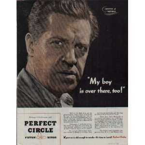 My boy is over there, too  1944 Perfect Circle Piston Rings Ad 