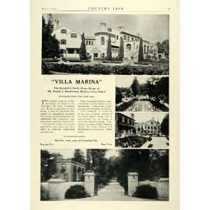  Villa Marina Estate Roslyn Long Island Real Estate   Original Print Ad