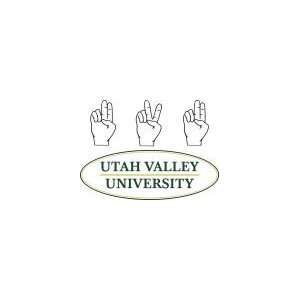  DECAL A UTAH VALLEY UNIVERSITY WITH SIGN LANGUAGE   4.3 x 