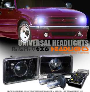 10000K HID 82 92 Camaro 4x6 Black Projector Headlights  