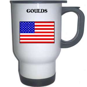  US Flag   Goulds, Florida (FL) White Stainless Steel Mug 
