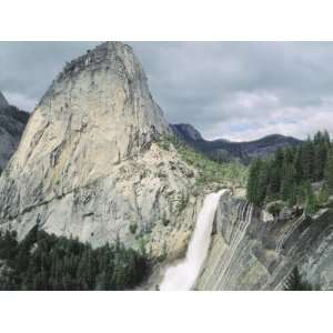  Spring Run Off Rushes Through Nevada Falls Next to Liberty 