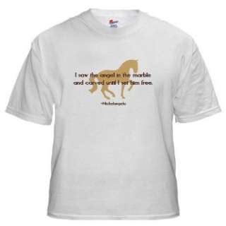  Michelangelo angel sayings   horse Art White T Shirt by 