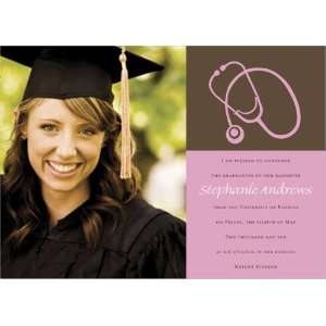  Medical Photo Pink And Brown Graduation Announcements 