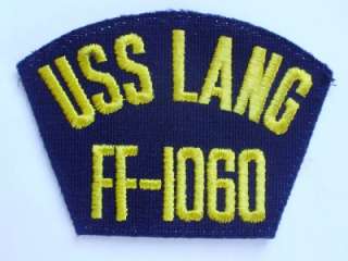 US NAVY USN USS LANG FF 1060 Hat Patch  