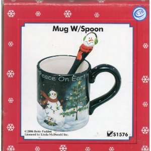 Mug With Spoon PEACE ON EARTH, 2006 Betty Padden, S1576 