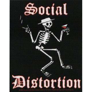 Social Distortion   Skeleton Holding Martini & Cigarette Logo 