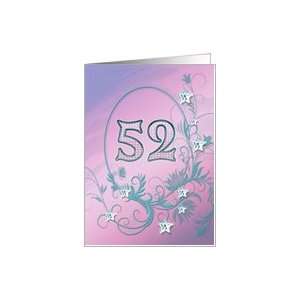  52nd Birthday card with diamond stars effect Card Toys 