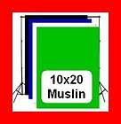 2pk 10x20 Muslin Backdrop +1 Premium Backdrop Stand