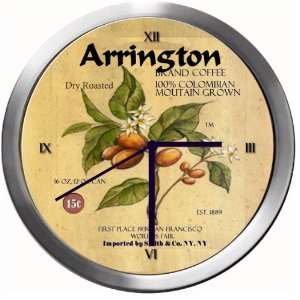  ARRINGTON 14 Inch Coffee Metal Clock Quartz Movement 