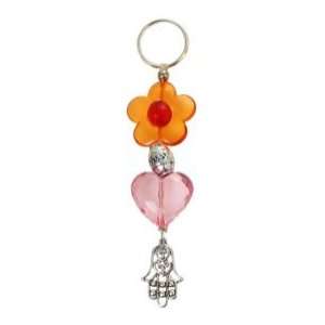  Acrylic Key Chain with Hamsa and Pink Heart Everything 