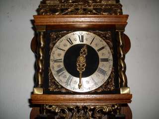   antique wall clock dutch zaanse clock zaandam wallnut wood  