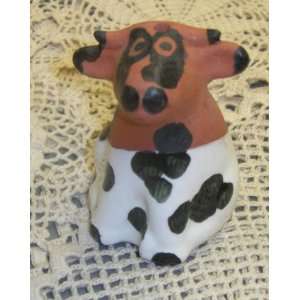  Nice Terracotta Cow Partly Glazed 