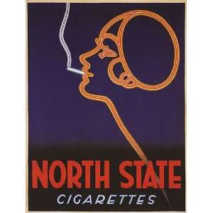  GIRL SMOKING NORTH STATE CIGARETTES CIGAR 15 X 18 