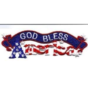  Patriotic/GOD BLESS AMERICA Iron On Embroidered 