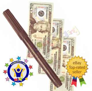 COUNTERFEIT MONEY DETECTOR PEN DETECTS PHONY CURRENCY DOLLAR BILLS 
