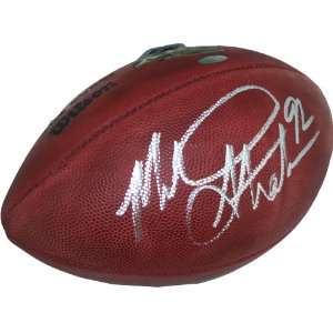  Autographed Michael Strahan Football   SB XLII