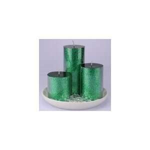  6959 Glitter Candlescape   Green (unscented)