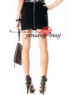 Black Faux Leather Knit Mini Skirt US Sz 4~~14 w1475  