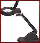 BLACK 2X POWER LIGHTED DESK LAMP MAGNIFIER MAGNIFYING GLASS 4 GLASS 