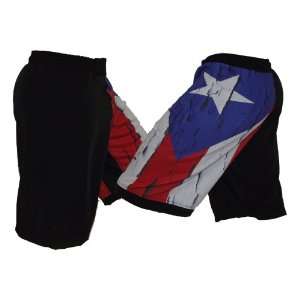  Puerto Rico Distressed Flag MMA Fight Shorts Size 32 
