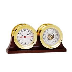  4.5 Chelsea Shipstrike Quartz Clock & Barometer in Brass 