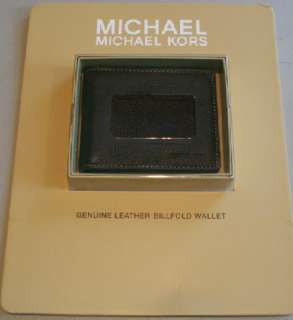 NIB AUTHENTIC Michael Kors SOFT Leather Bi Fold Wallet Dark Brown 