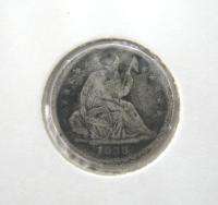 1838 USA HALF DIME SEATED LIBERTY COIN HOLED  