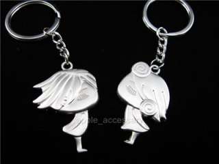 SW187 2PCS Lovely Angel Couple Kiss Key Chain Sets  