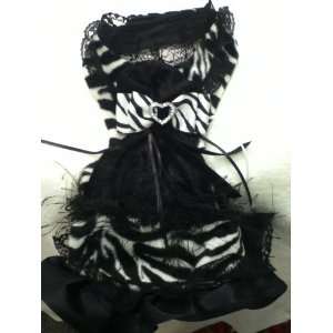  Designer Black and White Zebra Dog Dress