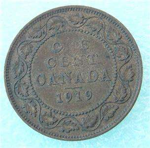 1919 Canada Canadian PENNY 1 one CENT LARGE cent COIN  