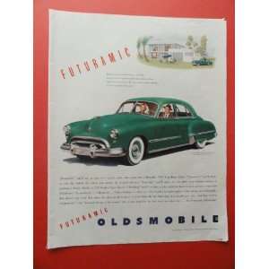  1948 oldsmobile , 1948 print advertisement (green car 